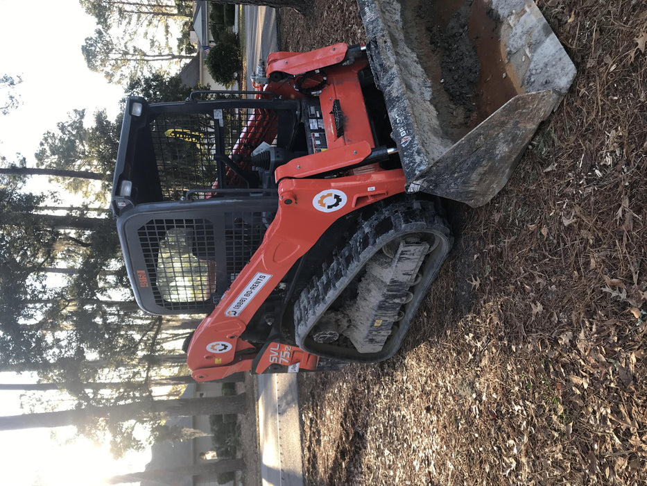 2019 Kubota SVL75-2 Canopy, Standard Tracks, Standard Flow, Manual QC 68" HD w/smooth Cutting Edge