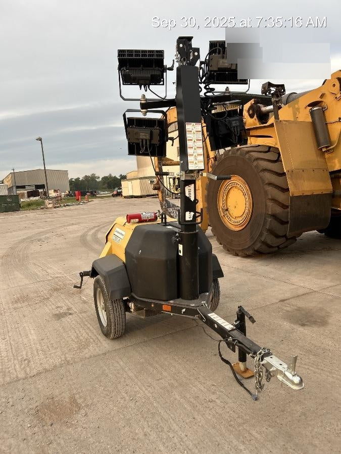 2022 Allmand NLV3GR (4) LED Light Fixture 350W, 23' Vertical Mast, 3kW Prime, Towable, Deep Sea L401, Leveling Jacks, Yanmar T4F 5.8hp