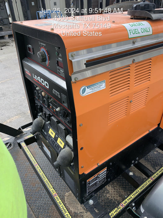 2022 Lincoln Electric LE400 Kubota V1505, Trlr, Cable Rack, Light Kit, ES Decals, T3