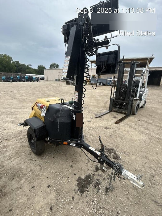 2021 Allmand NLV3GR (4) LED Light Fixture 350W, 23' Vertical Mast, 3kW Prime, Towable, Deep Sea L401, Leveling Jacks, Yanmar T4F 5.8hp