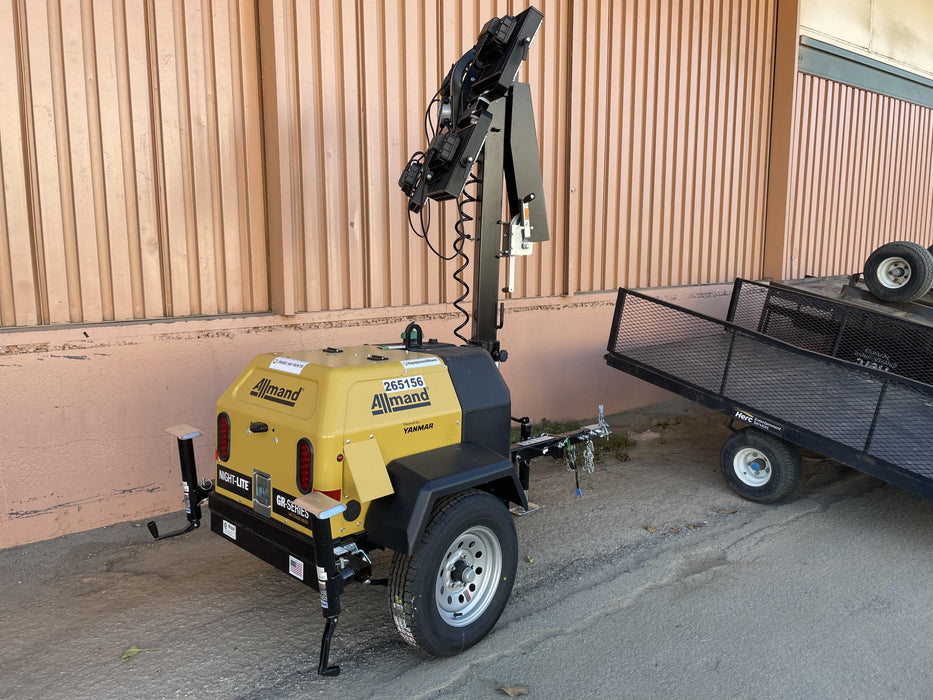 2022 Allmand NLV3GR (4) LED Light Fixture 350W, 23' Vertical Mast, 3kW Prime, Towable, ES Decals, T3