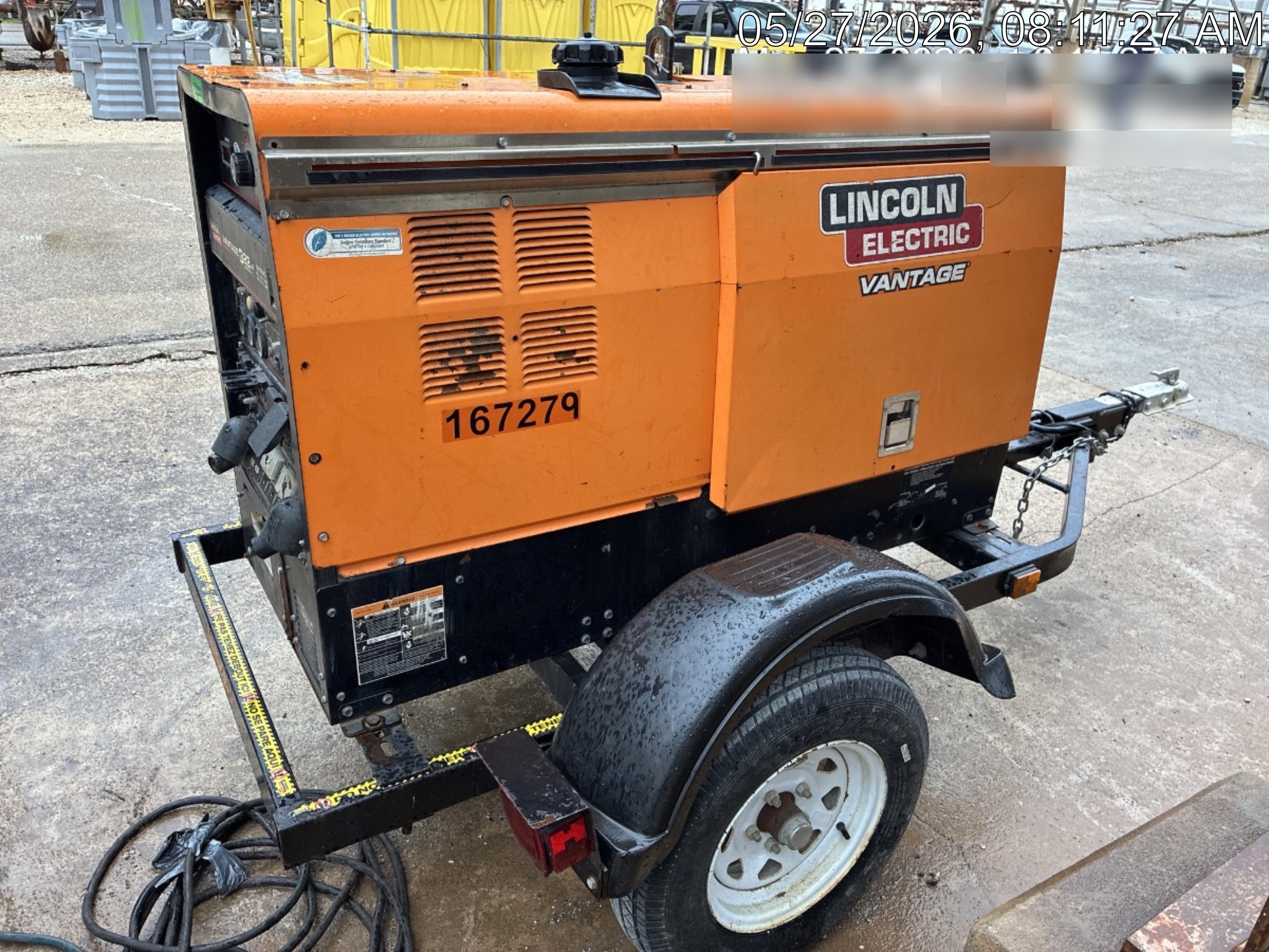 2021 Lincoln Electric Vantage 322 Vantage 322 Ready Pak 3 w/ Decals, ORANGE (includes trailer, cable rack, fender light kit) NO Telematics