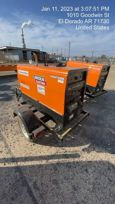2021 Lincoln Electric Vantage 322 Vantage 322 Ready Pak 3 w/ Decals, ORANGE (includes trailer, cable rack, fender light kit) NO Telematics