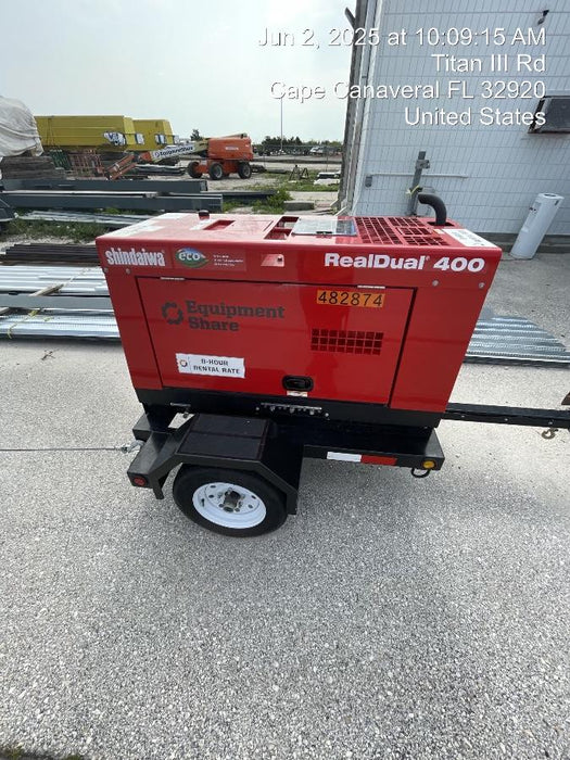 2024 Shindaiwa DGW400DML Kubota D902 Engine, 23 HP, Dual Op Welder, Wire, Arc, Droop Stick, Tig, and CC Stick Functionality, Simulphase, 3 Phase and 1 Phase Gen Output, Single Axle NB Trlr, Slr Trckl Chrg 12V 12W, Fire Ext, T3