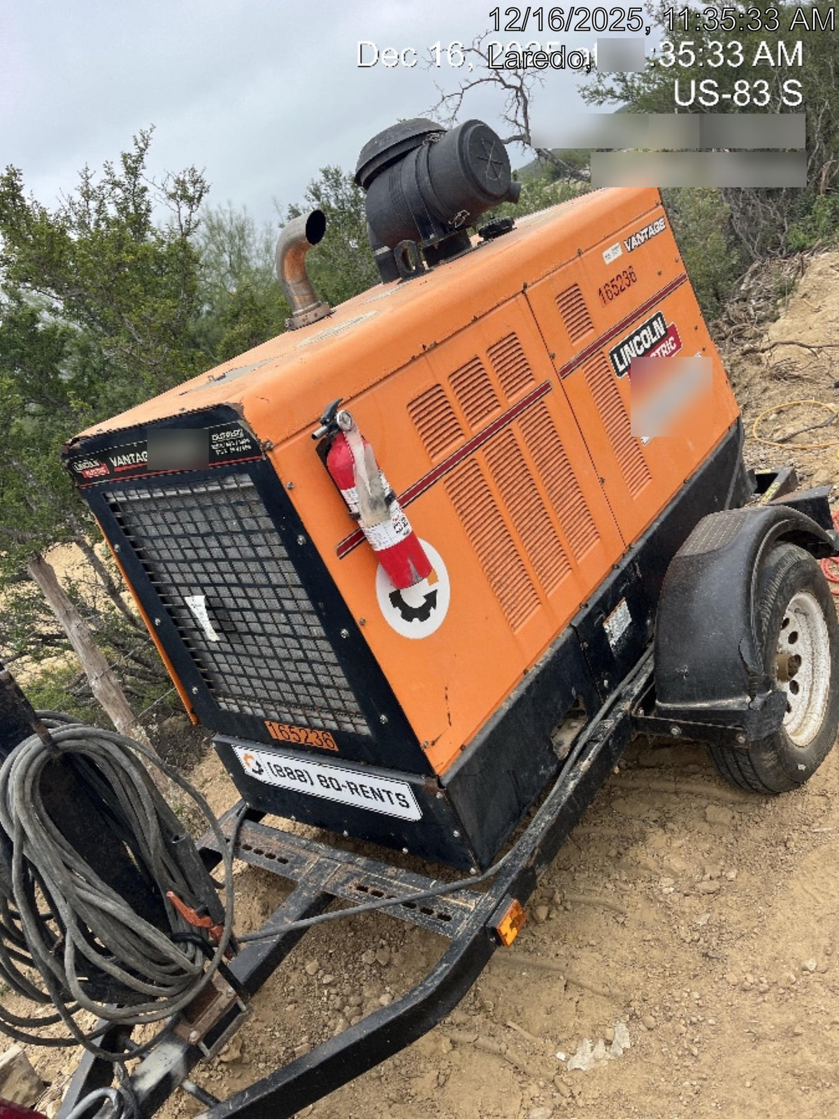 2021 Lincoln Electric Vantage 549X Ready Pak 3, ORANGE (includes trailer, cable rack, fender light kit)