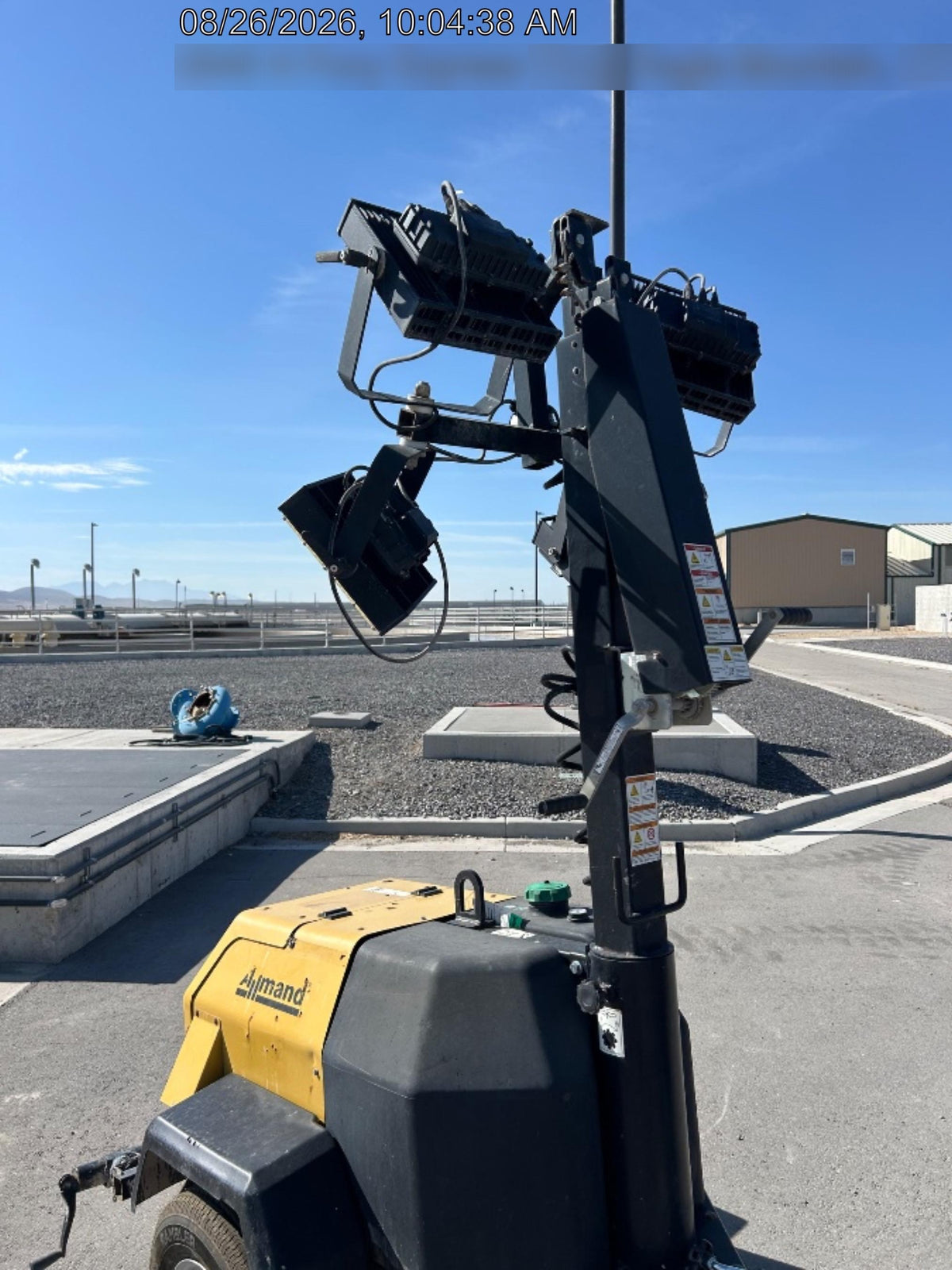 2022 Allmand NLV3GR (4) LED Light Fixture 350W, 23' Vertical Mast, 3kW Prime, Towable, Deep Sea L401, Leveling Jacks, Yanmar T4F 5.8hp