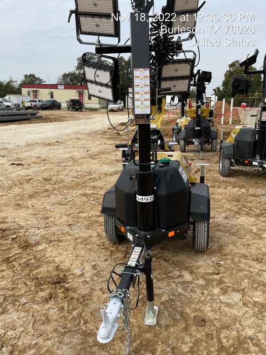 2022 Allmand NLV3GR (4) LED Light Fixture 350W, 23' Vertical Mast, 3kW Prime, Towable, ES Decals, T3