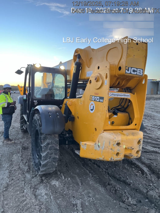 2019 JCB 510-56 Canopy, 74 HP, Solid Tires, STD Worklight, Beacon, Aux Hydraulics, Lifting Eye, Back up Alarm w/66" Carriage/60" Forks