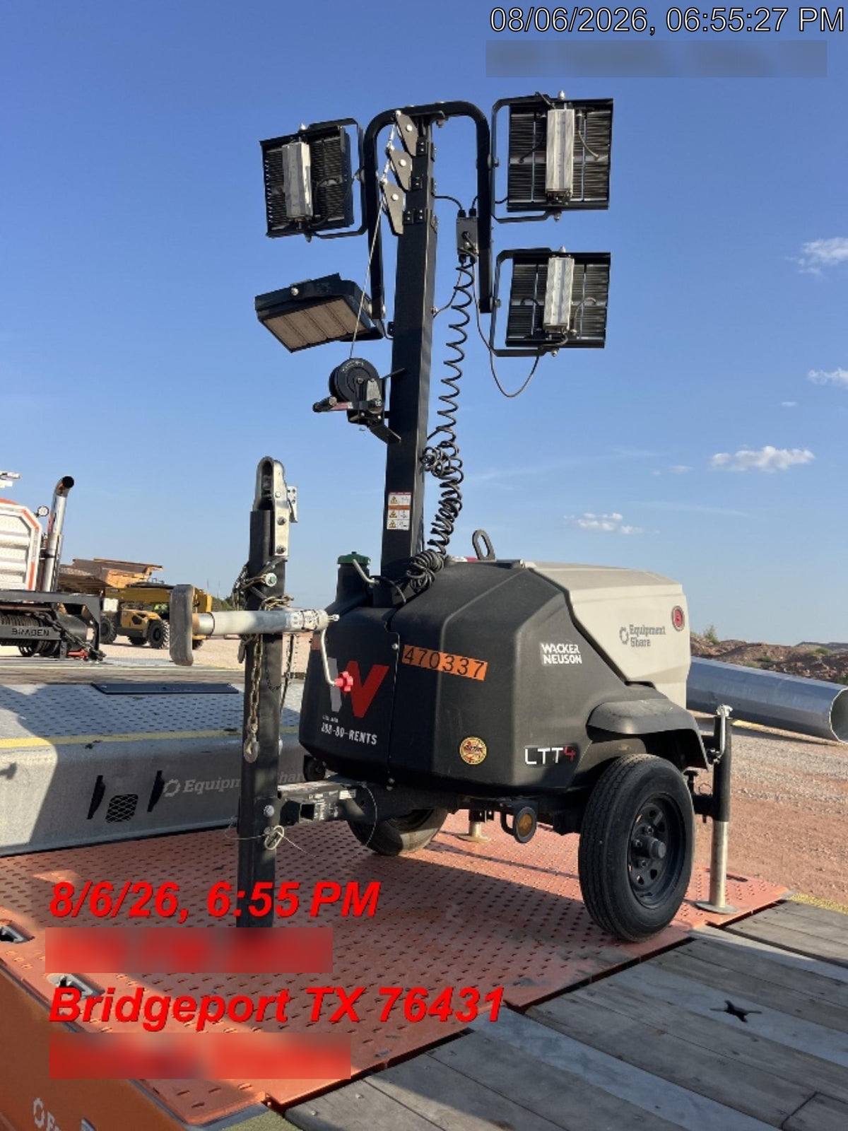 2024 Wacker Neuson LTT4 Diesel, Kohler KDW702, Deep Sea Controller, Auto Start, LED 320W, Bypass Outlet, T3