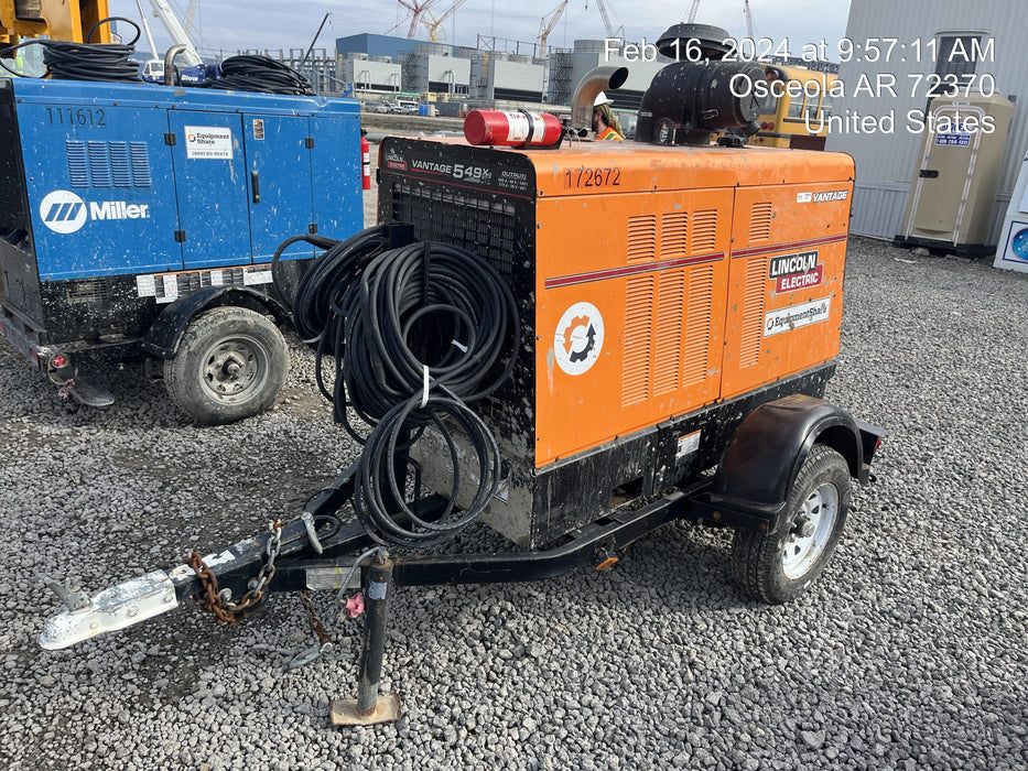 2021 Lincoln Electric Vantage 549X Ready Pak 3, ORANGE (includes trailer, cable rack, fender light kit)