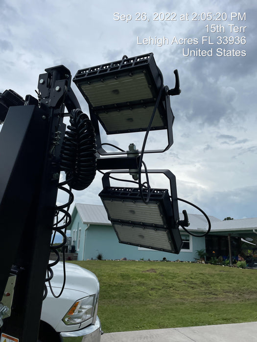 2022 Allmand NLV3GR (4) LED Light Fixture 350W, 23' Vertical Mast, 3kW Prime, Towable, Deep Sea L401, Leveling Jacks, Yanmar T4F 5.8hp