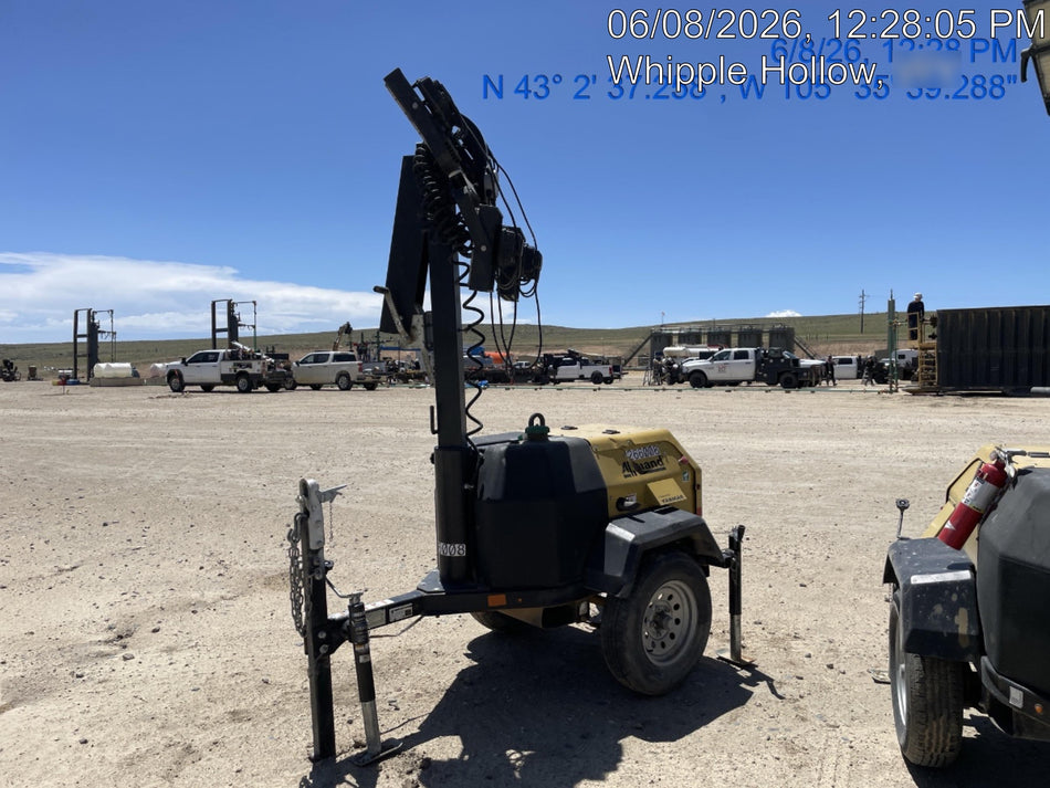 2022 Allmand NLV3GR (4) LED Light Fixture 350W, 23' Vertical Mast, 3kW Prime, Towable, ES Decals, T3