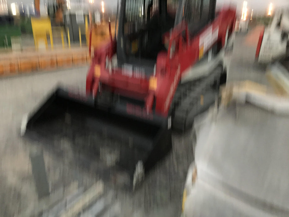2019 Takeuchi TL10V2-CR Cab/Heat/AC, Rubber Tracks, Backup Alarm, Front & rear working Lights, Auxiliary Hydraulics, 2 Speed Travel, Engine Monitoring System, Hydraulic universal quick hitch w/76" HD smooth dirt bucket with bolt-on edge, 20.3 cubic feet capacity, 48" Pallet forks and frame