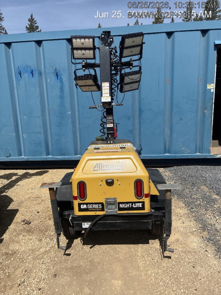 2020 Allmand NLV3GR (4) LED Light Fixture 350W, 23' Vertical Mast, 3kW Prime, Towable, Deep Sea L401, Leveling Jacks, Yanmar T4F 5.8hp
