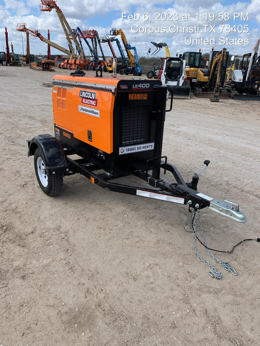 2022 Lincoln Electric LE400 Kubota V1505, Trlr, Cable Rack, Light Kit, ES Decals, T3