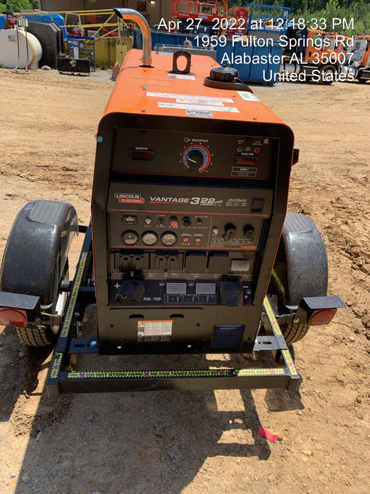 2021 Lincoln Electric Vantage 322 Vantage 322 Ready Pak 3 w/ Decals, ORANGE (includes trailer, cable rack, fender light kit) NO Telematics