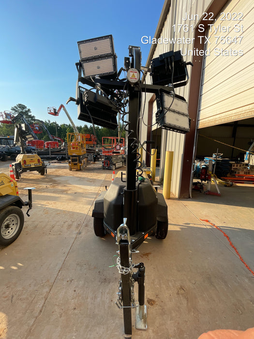 2022 Allmand NLV3GR (4) LED Light Fixture 350W, 23' Vertical Mast, 3kW Prime, Towable, Deep Sea L401, Leveling Jacks, Yanmar T4F 5.8hp