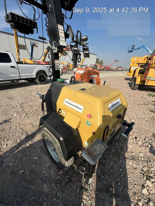 2022 Allmand NLV3GR (4) LED Light Fixture 350W, 23' Vertical Mast, 3kW Prime, Towable, Deep Sea L401, Leveling Jacks, Yanmar T4F 5.8hp