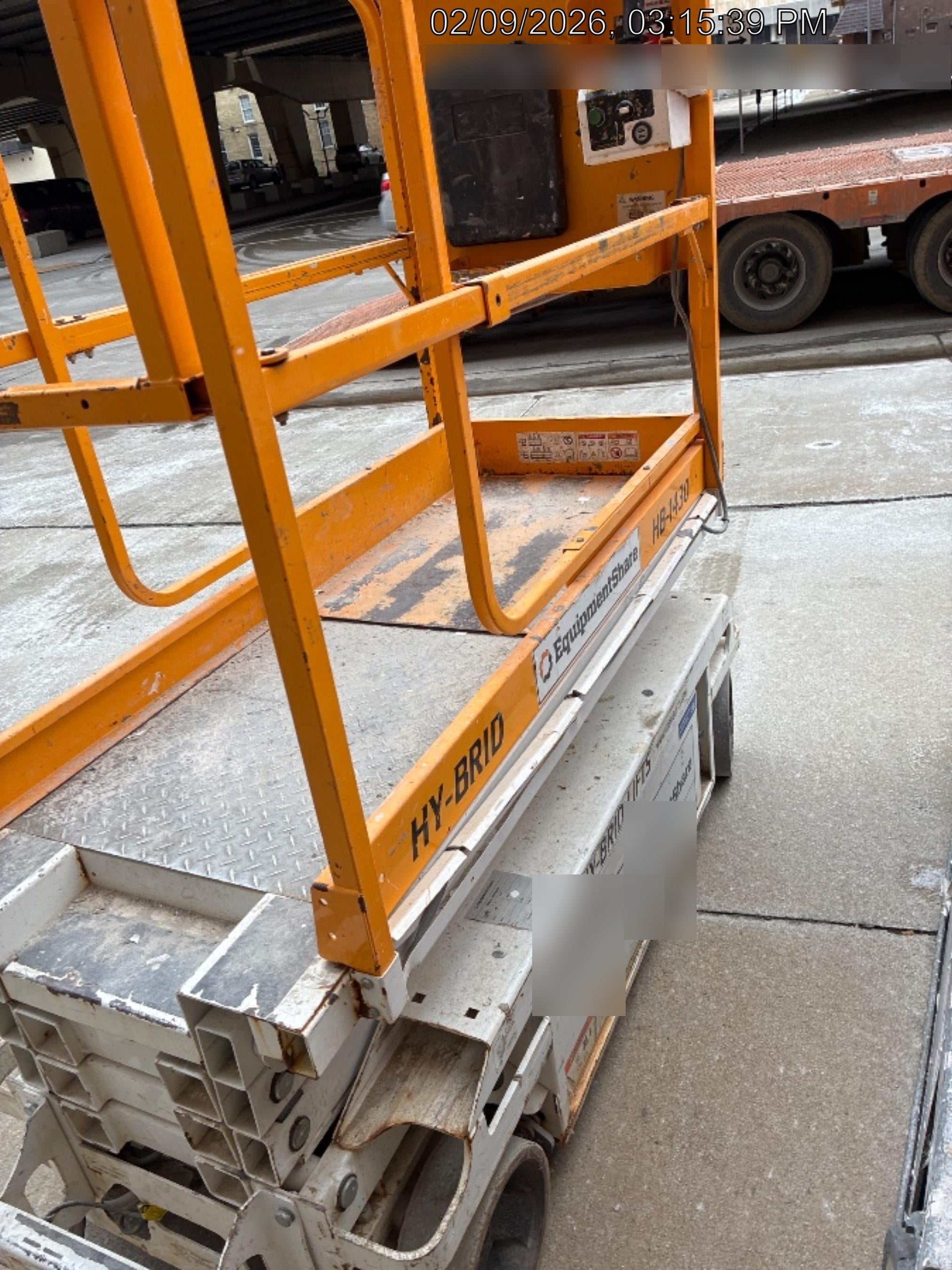 Custom Equipment HB-1430 <ul>
 <li>Hy-Brid Scissor Lift</li>
  <li>Platform capacity up to 670 lbs.</li>
  <li>Working height up to 20 ft</li>
  <li>Weighs under 1,700 lbs.</li>
  <li>Non-marking wheels </li>
</ul>