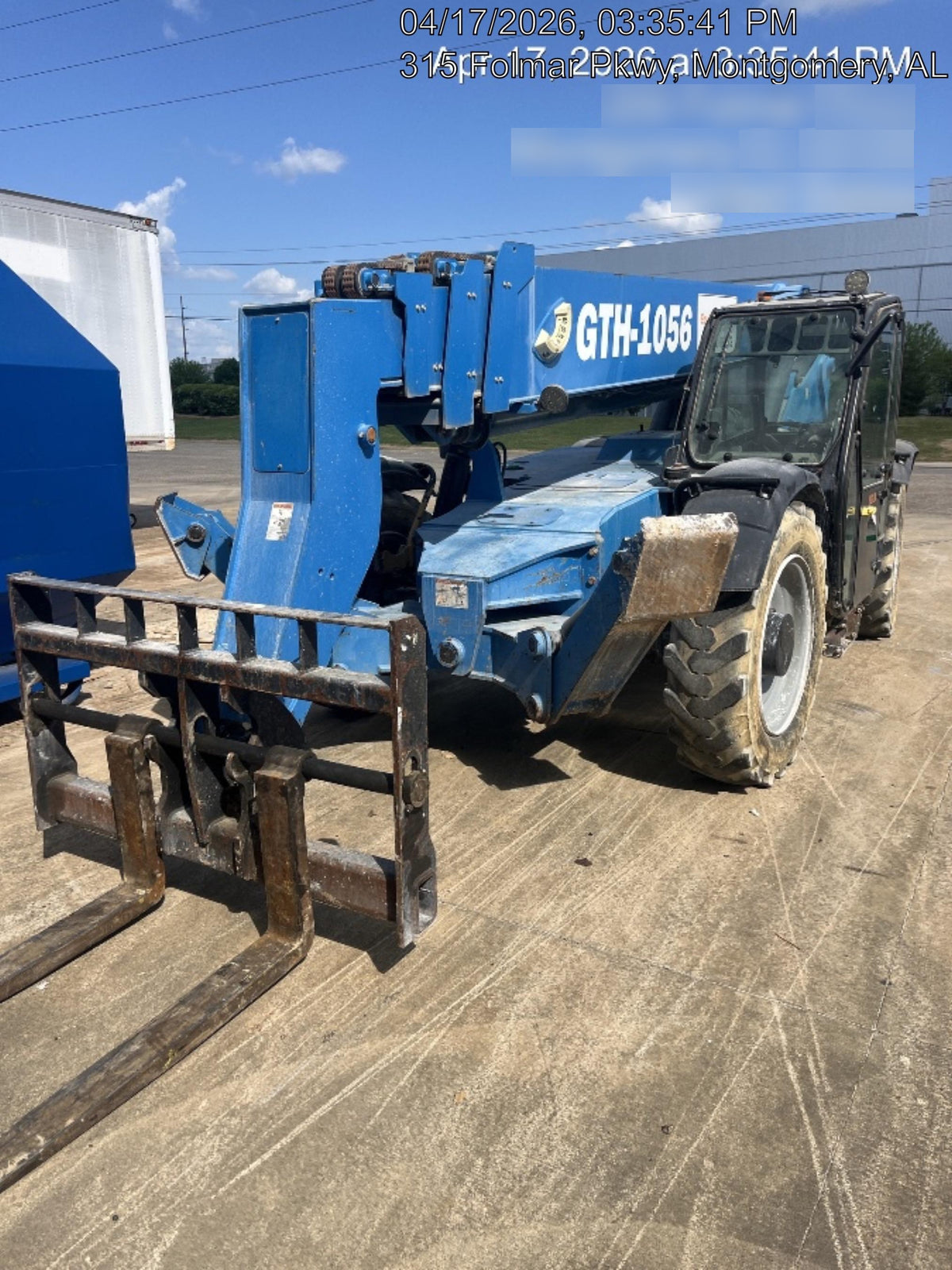 2019 Genie GTH-1056 Cab/Heat/AC, Solid RT Tires, LED Work Lights, Beacon 60" QA Carriage, 60" Forks