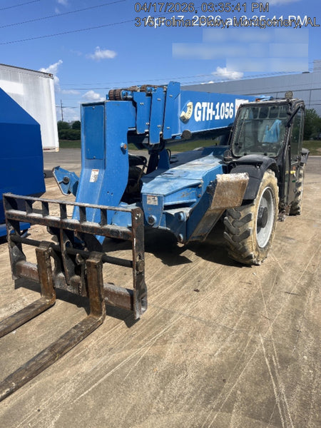 2019 Genie GTH-1056 Cab/Heat/AC, Solid RT Tires, LED Work Lights, Beacon 60" QA Carriage, 60" Forks