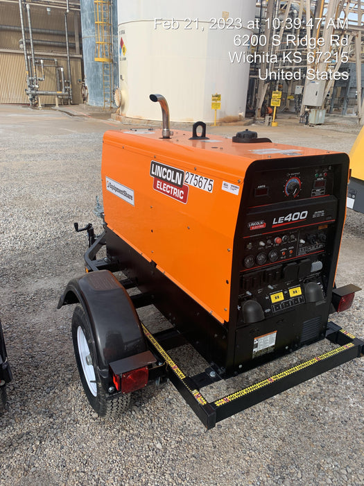 2022 Lincoln Electric LE400 Kubota V1505, Trlr, Cable Rack, Light Kit, ES Decals, T3