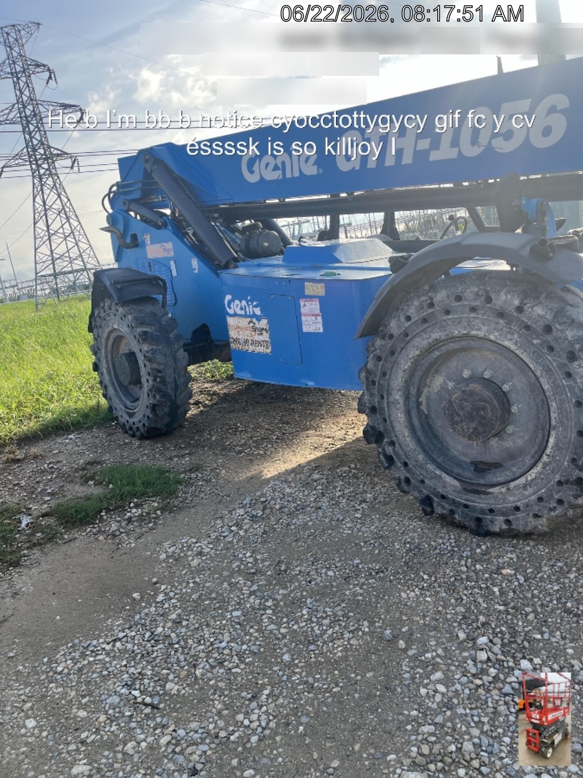 2017 Genie GTH-1056 Open Cab/Solid Tires