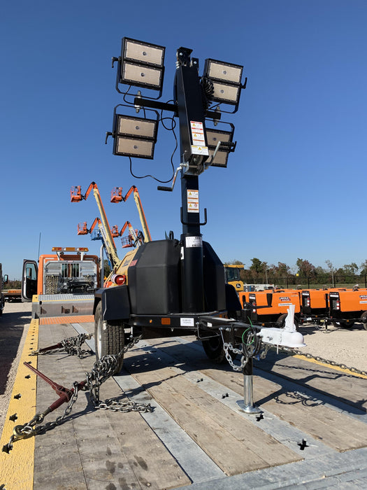 Allmand NLV3GR (4) LED Light Fixture 350W, 23' Vertical Mast, 3kW Prime, Towable, Deep Sea L401, Leveling Jacks, Yanmar T4F 5.8hp