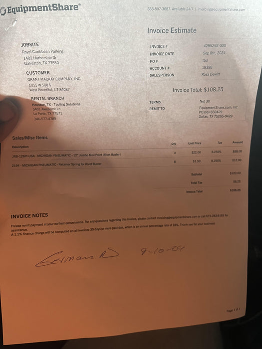 2022 MICHIGAN PNEUMATIC MP-1133-ORANGE-NEP