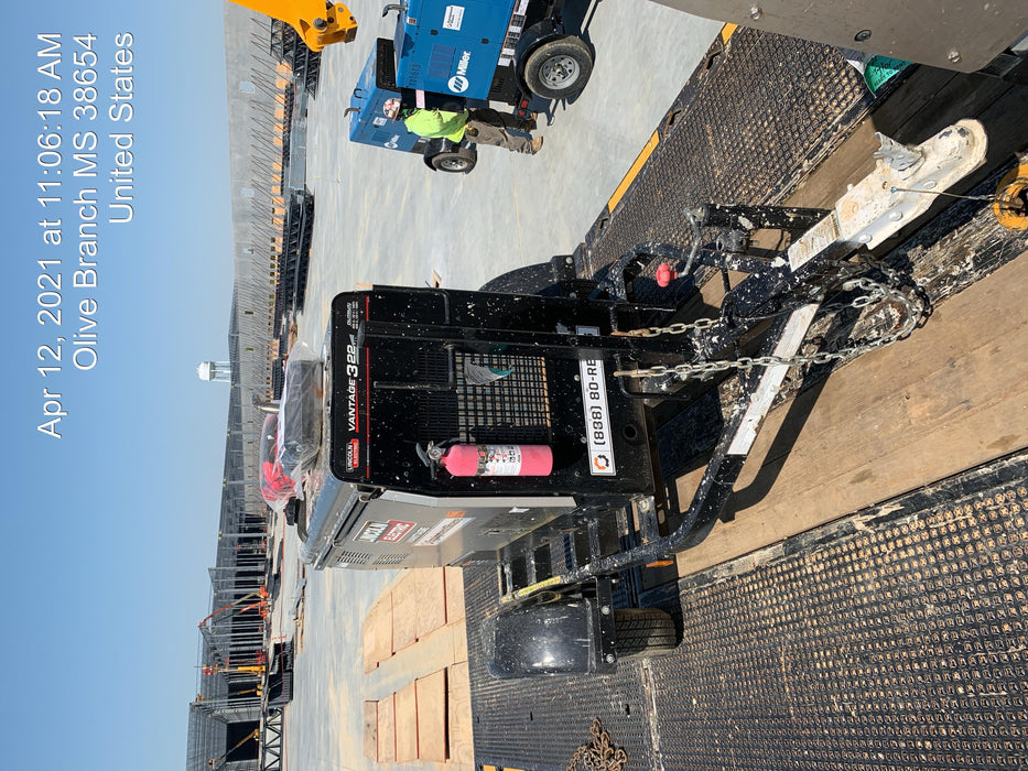 2019 Lincoln Electric Vantage 322 Ready-Pak 3, Two Wheel Trailer, Fender and Light Kit, Cable Rack