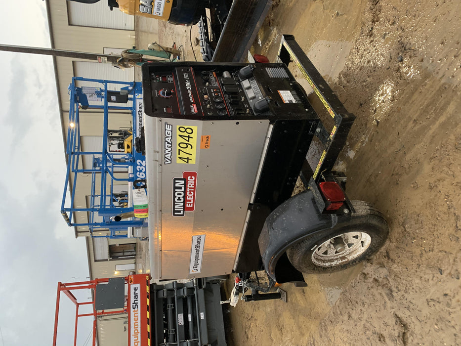 2019 Lincoln Electric Vantage 322 Ready-Pak 3, Two Wheel Trailer, Fender and Light Kit, Cable Rack