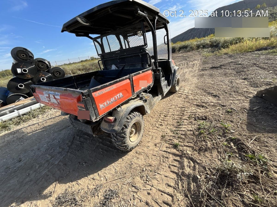 Kubota RTV-X1140W-H 4WD utility cart -LED strobe -Windshield tempered glass -Plastic canopy -Wire harness kit -Backup alarm