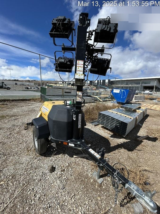 2021 Allmand NLV3GR (4) LED Light Fixture 350W, 23' Vertical Mast, 3kW Prime, Towable, Deep Sea L401, Leveling Jacks, Yanmar T4F 5.8hp