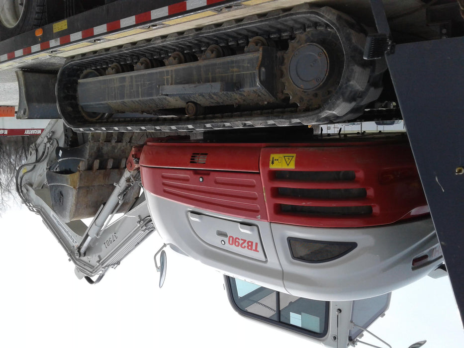 2019 Takeuchi TB290 Cab/Heat/AC Rubber tracks, Dozer blade, Travel alarm, Auxiliary hydraulics Manual QC, Hydraulic thumb, 18", 24", and 36" Buckets