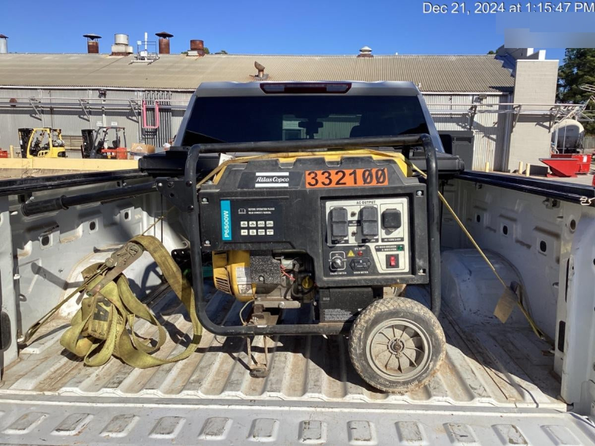 2023 Atlas Copco P6500W 5.5kW, AC390FD Gasoline Engine, Wheel & Handle Kit, (2) 120V Duplex 15A + (1) 120/240V 30A Twist Lock