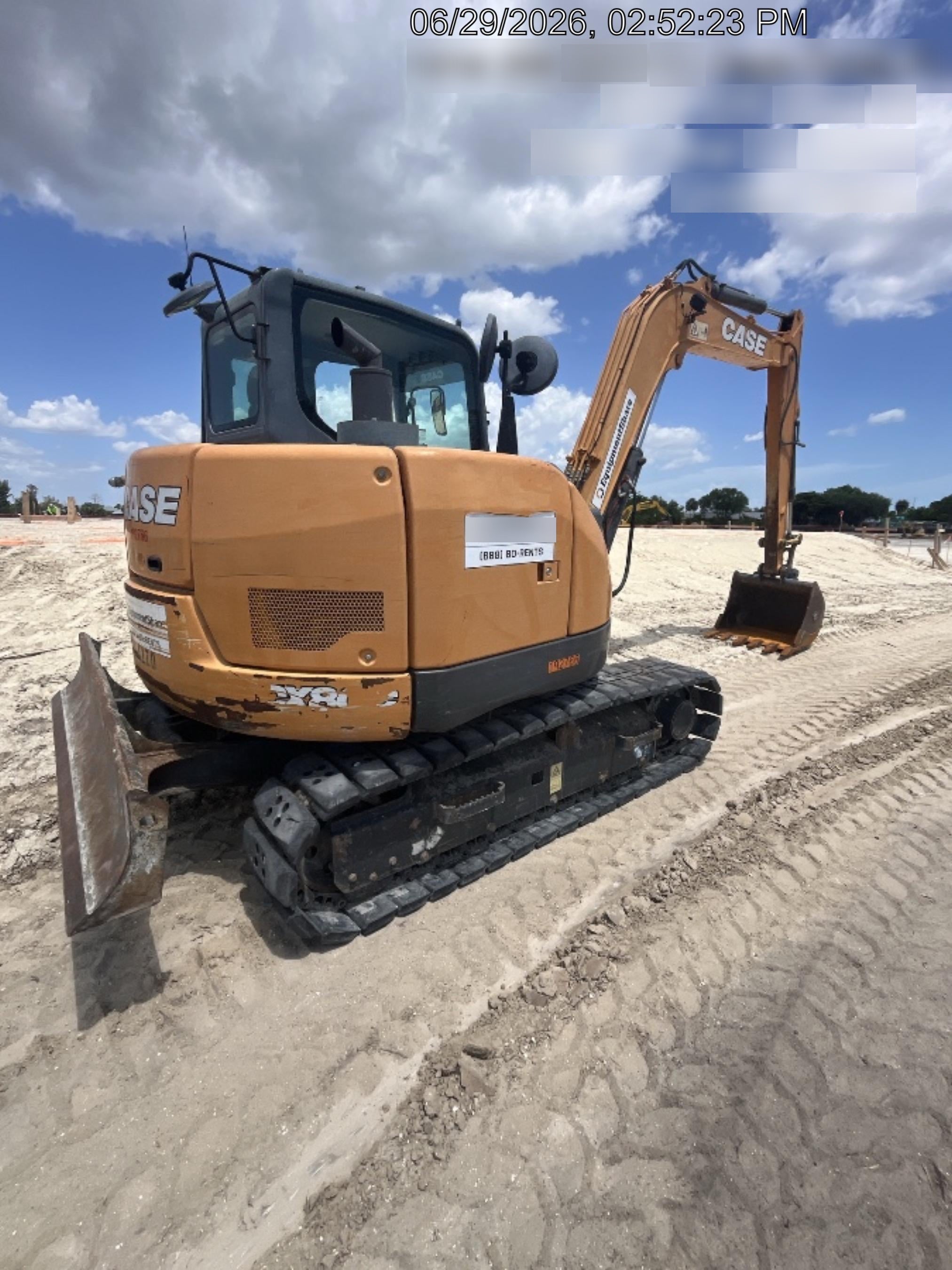 2018 Case CX80C CLOSED CAB, A/C, RUBBER TRACKS PADS, 7'-2" ARM