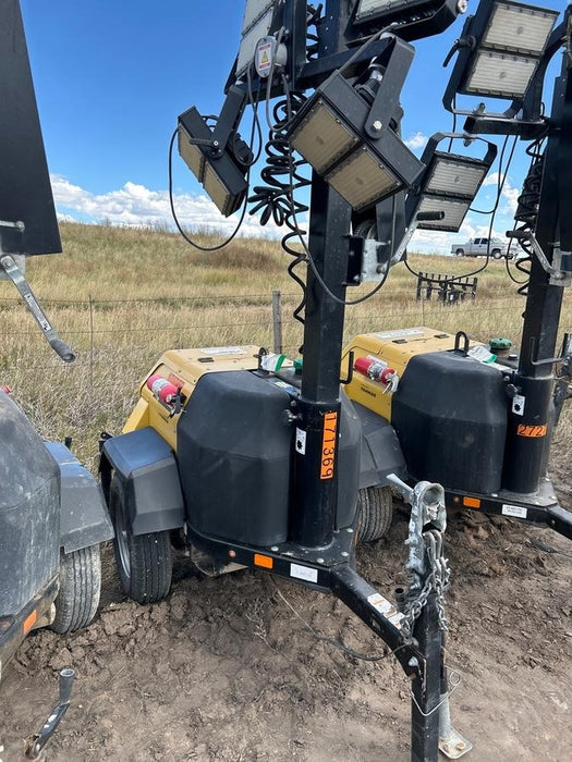 2021 Allmand NLV3GR (4) LED Light Fixture 350W, 23' Vertical Mast, 3kW Prime, Towable, Deep Sea L401, Leveling Jacks, Yanmar T4F 5.8hp