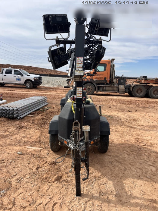 2022 Allmand NLV3GR (4) LED Light Fixture 350W, 23' Vertical Mast, 3kW Prime, Towable, Deep Sea L401, Leveling Jacks, Yanmar T4F 5.8hp