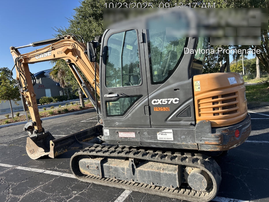 2018 Case CX57C CLOSED CAB A/C, LONG ARM, RUBBER TRACKS, AUX HYD