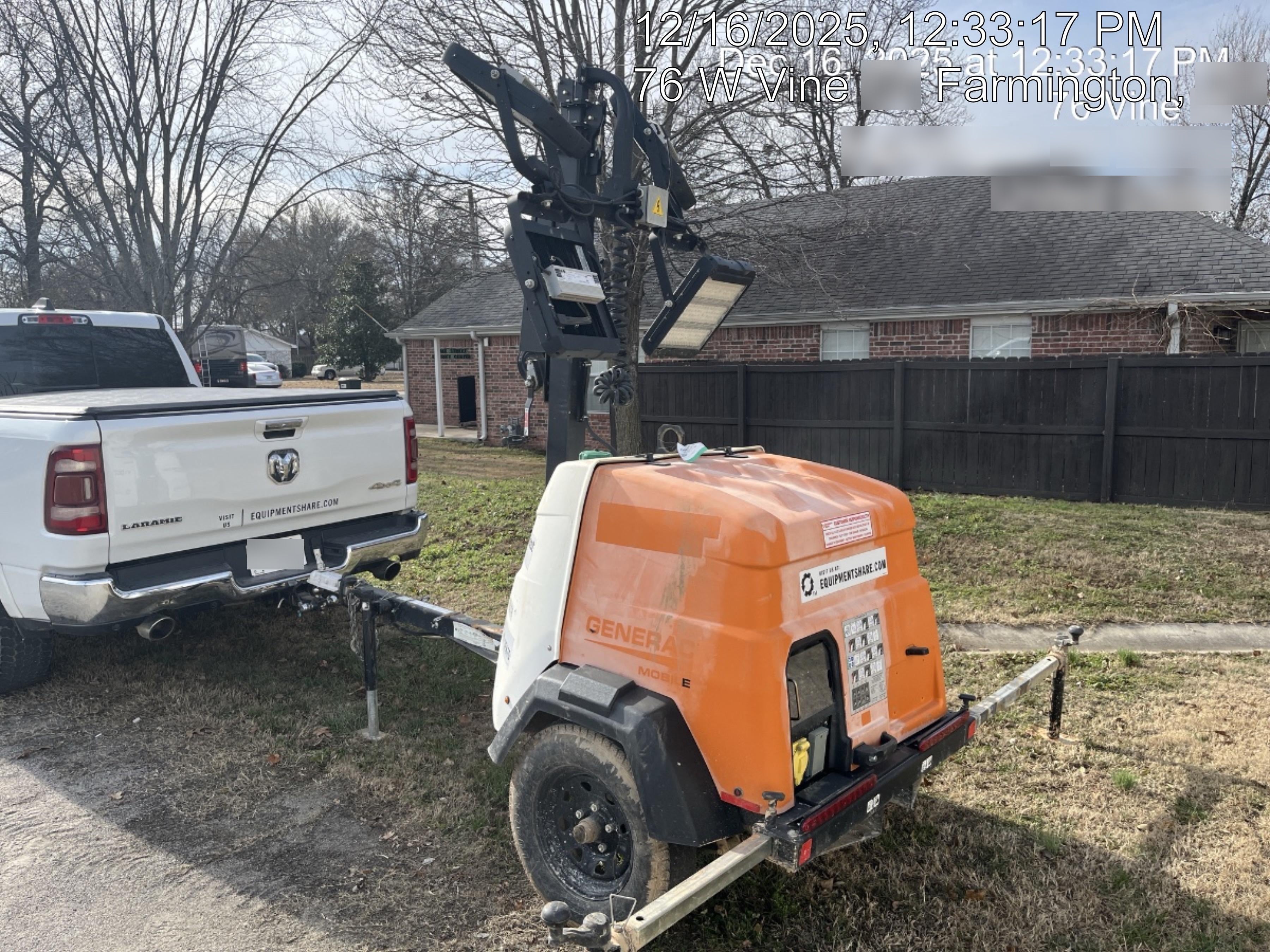 2023 Generac MLT2 Diesel, Flex Switch 120V Input, Powerzone Controller, (4) 320W LED Lights, 4kW Generator, 39.9 Gal Fuel Tank, 2" Ball, T3
