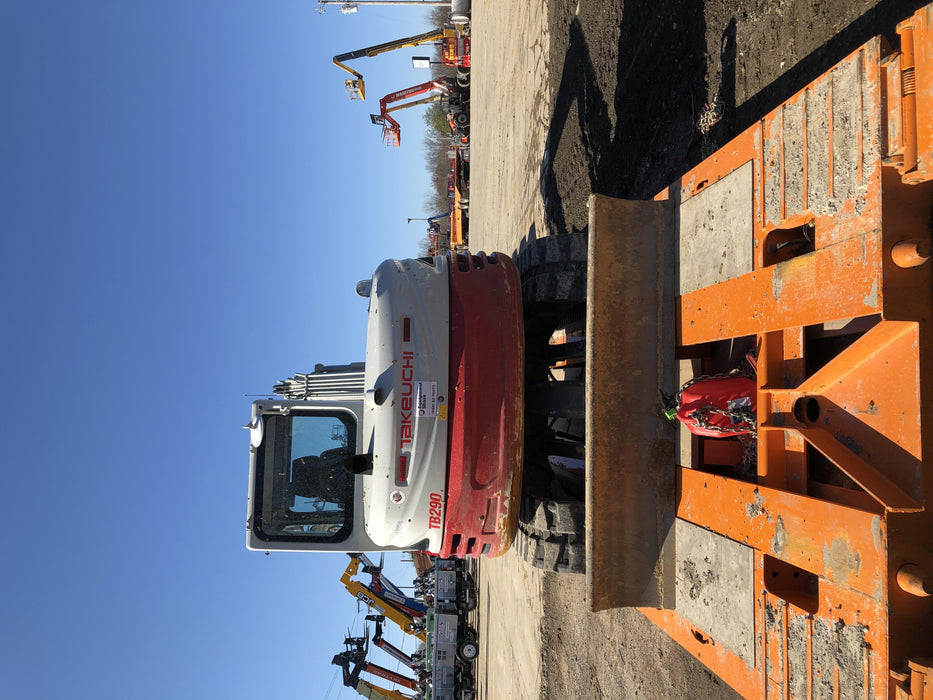 2019 Takeuchi TB290 Cab/Heat/AC Rubber tracks, Dozer blade, Travel alarm, Auxiliary hydraulics w/Manual QC, Hydraulic thumb, 18", 24", and 36" Buckets