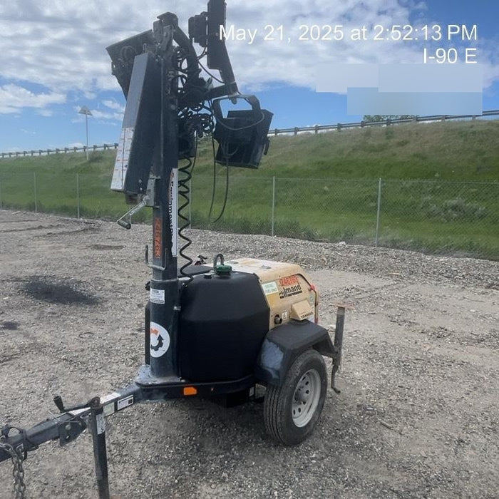 2022 Allmand NLV3GR (4) LED Light Fixture 350W, 23' Vertical Mast, 3kW Prime, Towable, ES Decals, T3