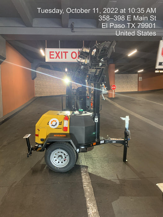 2022 Allmand NLV3GR (4) LED Light Fixture 350W, 23' Vertical Mast, 3kW Prime, Towable, ES Decals, T3