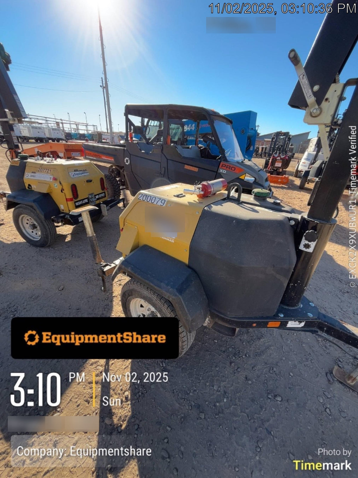 2022 Allmand NLV3GR (4) LED Light Fixture 350W, 23' Vertical Mast, 3kW Prime, Towable, Deep Sea L401, Leveling Jacks, Yanmar T4F 5.8hp