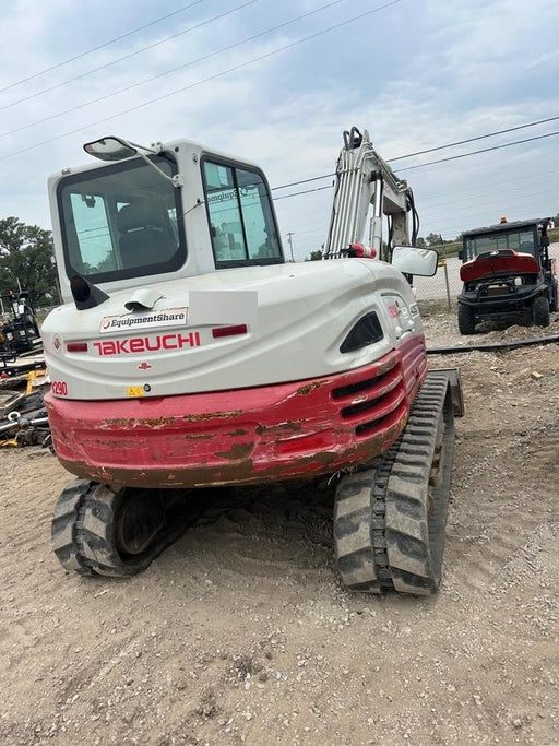 2019 Takeuchi TB290 Cab/Heat/AC Rubber tracks, Dozer blade, Travel alarm, Auxiliary hydraulics w/Manual QC, Hydraulic thumb, 18", 24", and 36" Buckets