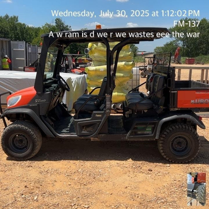 2019 Kubota RTV-X1140 4wd Utility Cart, LED Strobe, Windshield Tempered Glass, Pastic Canopy, Wire Harness Kit, Backup Alarm