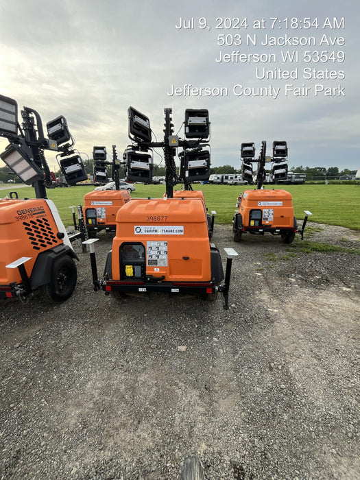 2024 Generac MLT2 Diesel, Flex Switch 120V Input, Powerzone Controller, 
(4) 320W LED Lights, 4kW Generator, 39.9 Gal Fuel Tank, 2" Ball, T3
