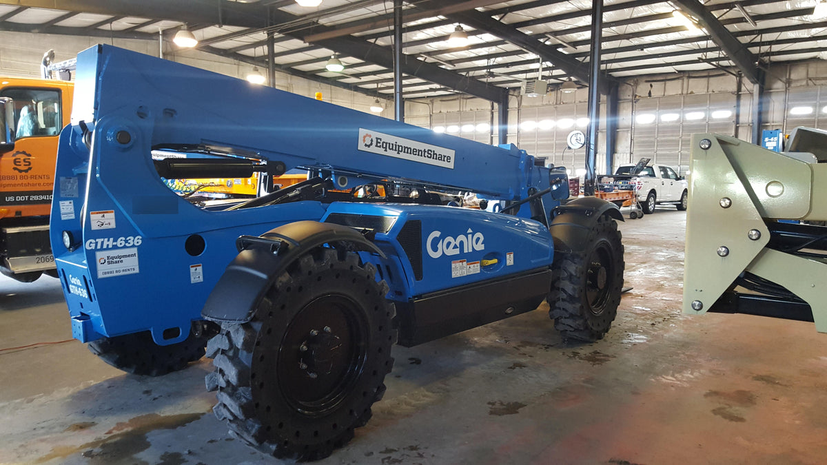 2018 Genie GTH-636 Genie GTH-636 w/Open ROPS, Work Lights, Solid Tires, RH Cab Mesh, Beacon, 48" Carriage and Forks