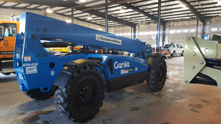 2018 Genie GTH-636 Genie GTH-636 w/Open ROPS, Work Lights, Solid Tires, RH Cab Mesh, Beacon, 48" Carriage and Forks