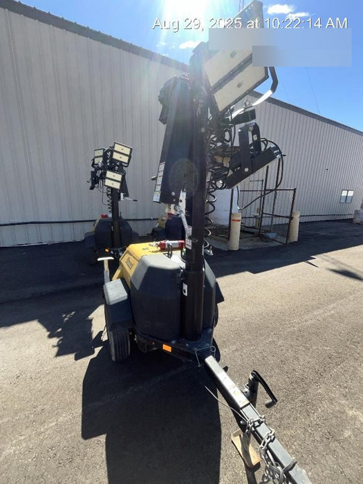 2022 Allmand NLV3GR (4) LED Light Fixture 350W, 23' Vertical Mast, 3kW Prime, Towable, Deep Sea L401, Leveling Jacks, Yanmar T4F 5.8hp